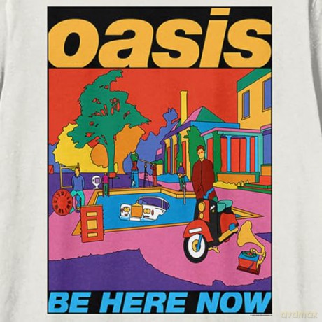 Oasis: Oasis Be Here Now Colour Amplified Small Vintage White T Shirt
