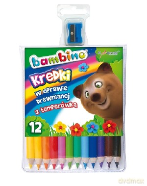 Kredki Bambino w oprawie drewnianej 12 kol. z temperówką [SZKOŁA]