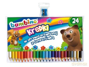 Kredki Bambino w oprawie drewnianej 24 kol. z temperówką [SZKOŁA]