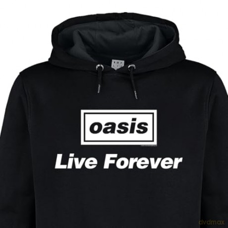 Oasis: Oasis Live Forever Title Amplified Black Medium Hoddie