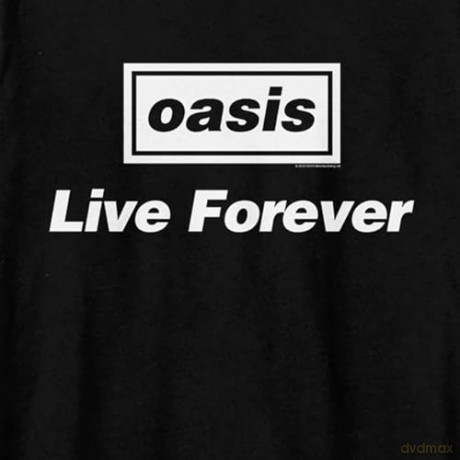 Oasis: Oasis Live Forever Title Amplified Large Vintage White T Shirt