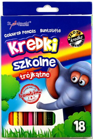 Kredki szkolne Bambino o przekroju trójkątnym 18 kol. [SZKOŁA]