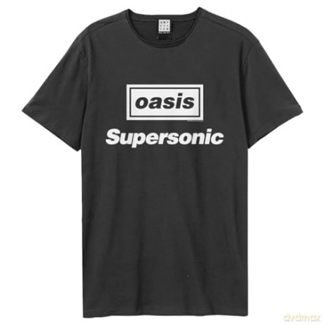 Oasis: Oasis Supersonic Title Amplified Vintage Charcoal Small T Shirt