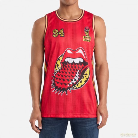 The Rolling Stones: Rolling Stone Voodoo Lounge Red Basketball Jersey Small