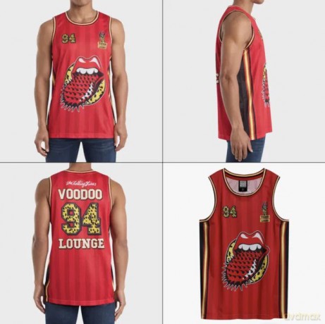 The Rolling Stones: Rolling Stone Voodoo Lounge Red Basketball Jersey Xxx Large