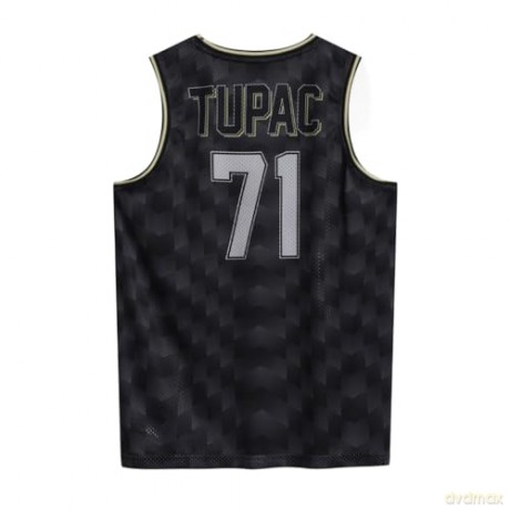 Tupac: Tupac Thug Life Black Basketball Jersey Medium