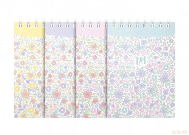 Blok Notatnikowy Na Spirali Oxford Floral A7 70 kartek Linia