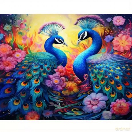 Diamentowa mozaika Pawie dwa 30x40cm 2000381
