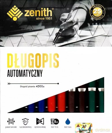 Długopisy automatyczne Zenith, mix (10 sztuk)