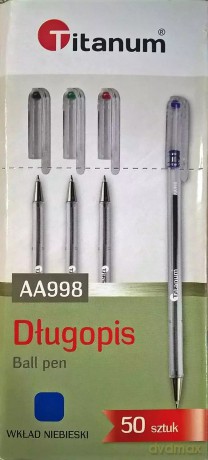 Długopisy zamykane Cristal Aa998c niebieskie (50 sztuk)