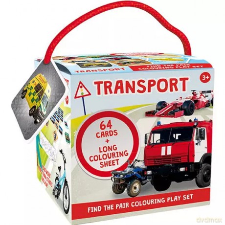 Gra Memory + kolorowanka. Transport. 64 karty [KSIĄŻKA]