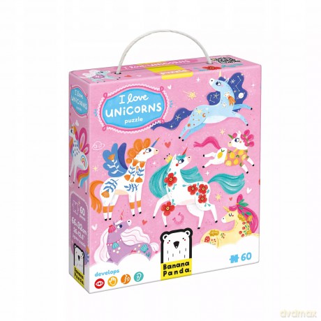 I Love Unicorns. Puzzle 4+ [KSIĄŻKA]