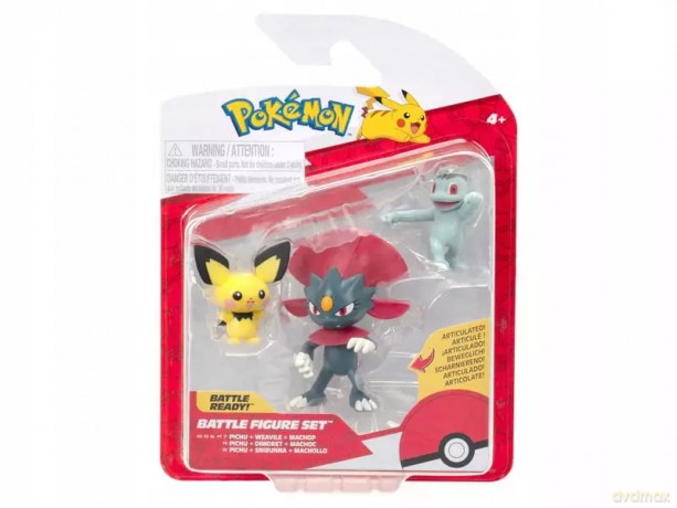 Jas Pokemon Fig 3pk Pichu Machop Weavile