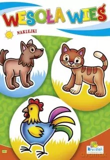 Kolorowanka z naklejkami. Wesoła wieś. Kot, kogut [KSIĄŻKA]