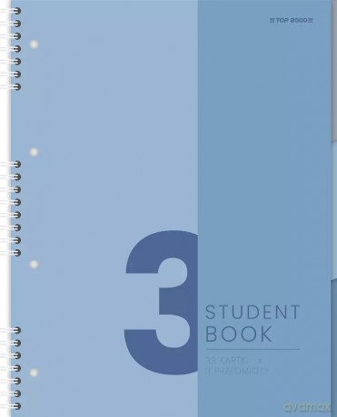 Kołozeszyt B5/100k kratka Studentbook 3przedm A 5