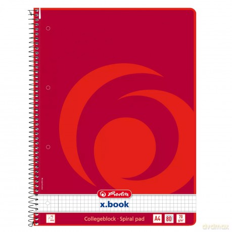 Kołozeszyt Herlitz X-book A4 80 kartek Kratka