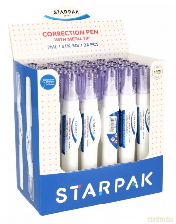 Korektor w piórze 7ml Metalowa Końcówka Display A 24 Starpak 540478