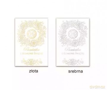 Książeczka Komunia Święta tłoczona holograf. Różne kolory [KSIĄŻKA]