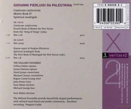 The Ensemble Hilliard: Veritas X2-Canticum Canticorum [2CD]