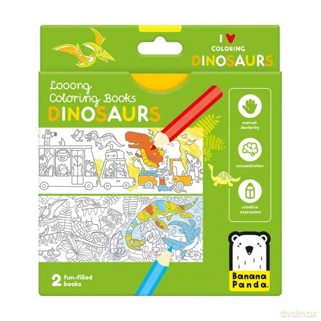 Looong Coloring Books - I love coloring. DINOSAURS 4+ [KSIĄŻKA]