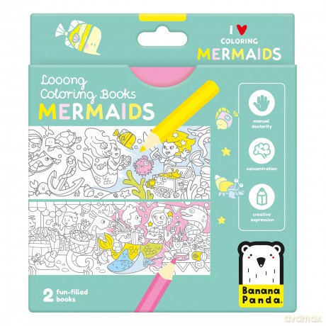 Looong Coloring Books - I love coloring. MERMAIDS [KSIĄŻKA]