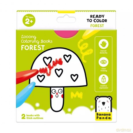 Looong Coloring Books - Ready To Color. FOREST 2+ [KSIĄŻKA]