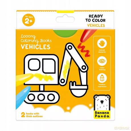 Looong Coloring Books - Ready To Color. VEHICLES 2+ [KSIĄŻKA]