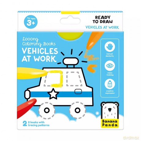 Looong Coloring Books - Ready To Draw. VEHICLES AT WORK 3+ [KSIĄŻKA]