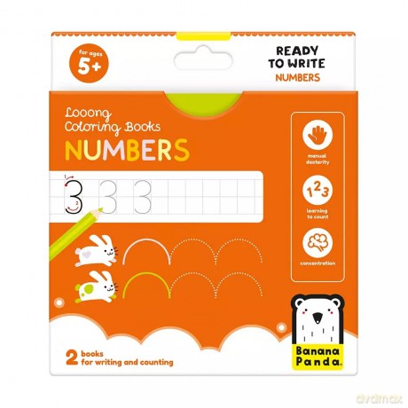 Looong Coloring Books - Ready To Write. NUMBERS 5+ [KSIĄŻKA]