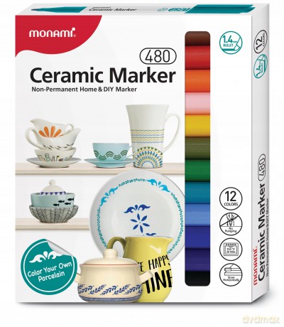 Marker do ceramiki szkła porcelany 12 kolorów