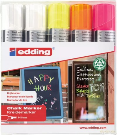 Marker kredowy wielokolorowy Edding 5 szt.