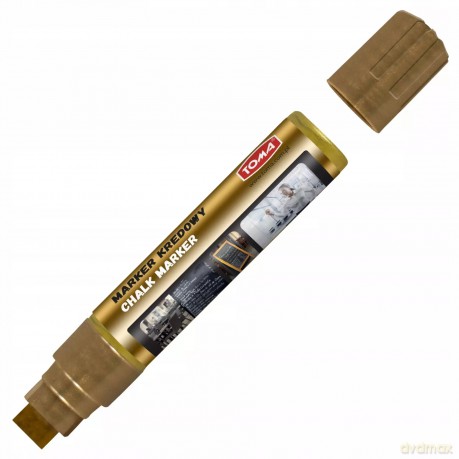 Marker kredowy, końcówka ścięta 15mm, 25g tuszu złoty TO-290 Toma