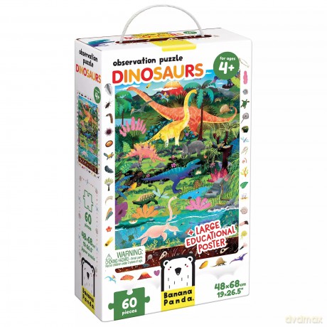 Observation Puzzle. Dinosaurs 4+ [KSIĄŻKA]