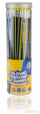 Ołówek trójkątny HB z gumką Drum (36szt)