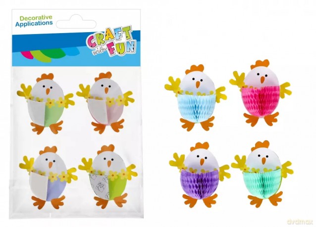 Ozdoba Dekoracyjna Naklejki Harmonijkowe Kurczak 4szt. Wielkanoc Craft with Fun 531802 [KSIĄŻKA]