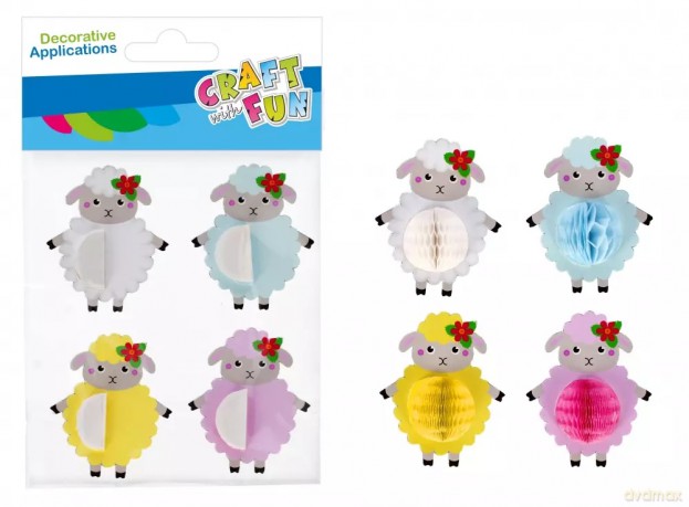 Ozdoba Dekoracyjna Naklejki Owieczki Harmonijka 4szt. Wielkanoc Craft with Fun 531800 [KSIĄŻKA]