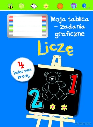 Liczę. Moja tablica - zadania graficzne + 4 kolorowe kredy [KSIĄŻKA]