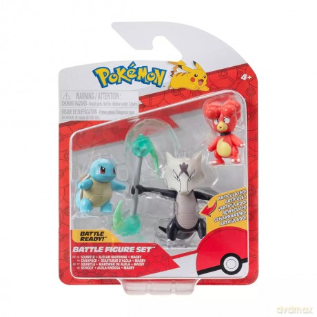 POKEMON Figurki Bitewne Magby, Squirtle i Alolan Marowak, figurki [FIGURKA]