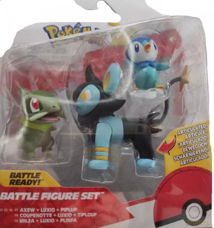 Pokemon. Battle figure set. Axew + Luxio + Piplup [FIGURKA]