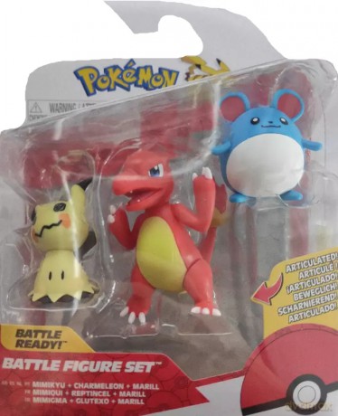 Pokemon. Battle figure set. Mimikyu + Charmeleon + Marill [FIGURKA]