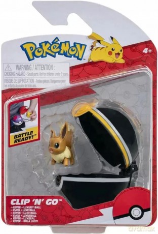 Pokemon. Clip 'N' Go, Eevee and Luxury Ball [FIGURKA]