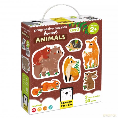 Progressive Puzzles. Forest Animals 2+ [KSIĄŻKA]