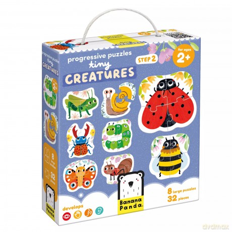 Progressive Puzzles. Tiny Creatures 2+ [KSIĄŻKA]