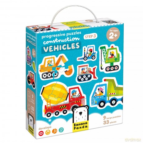 Progressive Puzzles. Vehicles 2+ [KSIĄŻKA]