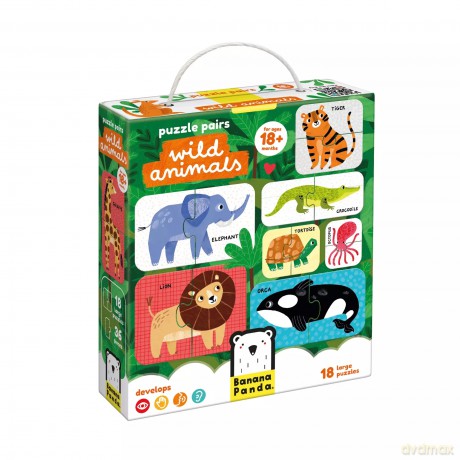 Puzzle pairs. Wild Animals [KSIĄŻKA]