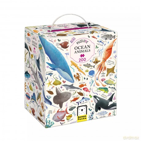 Puzzlove. Ocean animals (200 pcs) [KSIĄŻKA]