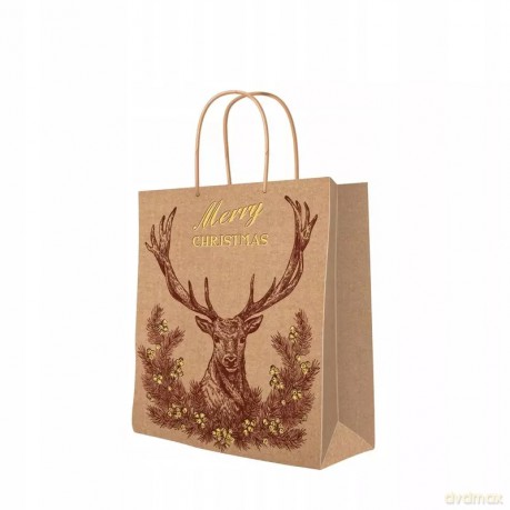 Torebka prezentowa Vintage Christmas Deer, średnia