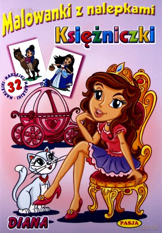Malowanki z nalepkami. Księżniczki. Diana [KSIĄŻKA]