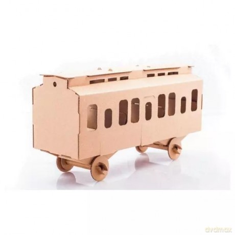 Zabawka z tektury Wagon Osobowy. Leolandia [KSIĄŻKA]
