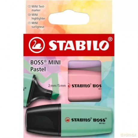 Zakreślacz BOSS MINI Pastel, etui, 3 sztuki